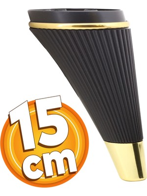 Aesco BADEM10 Iron Lüks Mobilya Kanepe Sehpa Tv Ünitesi Koltuk Ayağı 15 cm Siyah Gold Baza Ayak