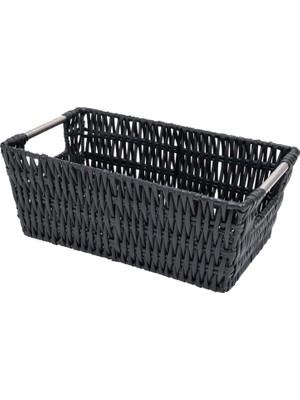 Aesco (Black) - Whitmor Rattique Small Shelf Tote, Black