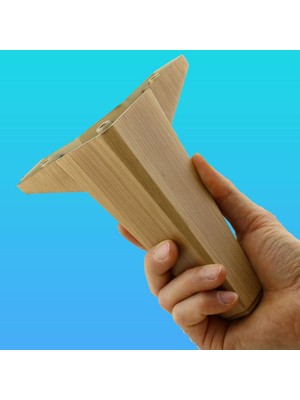 Aesco BADEM10 Sedir Lüks Mobilya Kanepe Sehpa Tv Ünitesi Koltuk Ayağı 15 cm Ahşap Desenli Kahverengi Baza Ayak