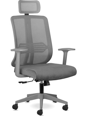 Aesco Spark Fine Ofis Sandalyesi Sırt Ergonomik Çalışma Koltuğu (Gri)