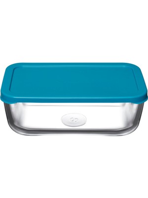 Aesco Paşabahçe Snow Box Saklama Kabı 1225 cc Tekli Plastik Turkuaz Kapaklı