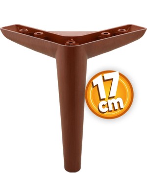 Aesco BADEM10 Piko Lüks Mobilya Kanepe Sehpa Tv Ünitesi Koltuk Ayağı 17 cm Ahşap Desenli Kahve Baza Ayak