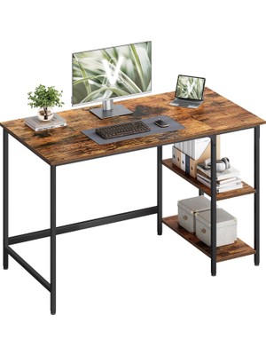 Aesco Vasagle Masa, Bilgisayar Masası, Pc Masası, Ofis Masası, Ofis, Oturma Odası, Çelik Çerçeve, Endüstriyel Tasarım, Vintage Kahverengi - Siyah LWD47X