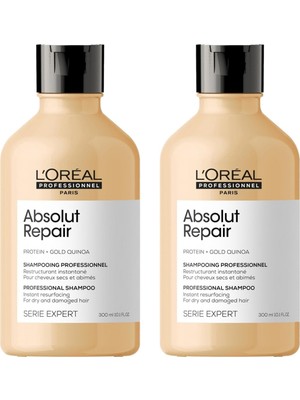 Aesco Loreal Professionnel Paris Serie Expert Absolut Repair Yıpranmış Saçlar Için Onarıcı Şampuan 300 ml 2 Adet