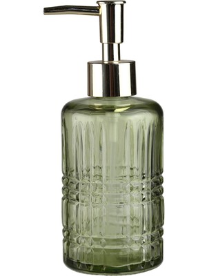 Aesco Cam Sıvı Sabunluk,yıldız Desenli Yeşil 300ML 6,8X17,6CM