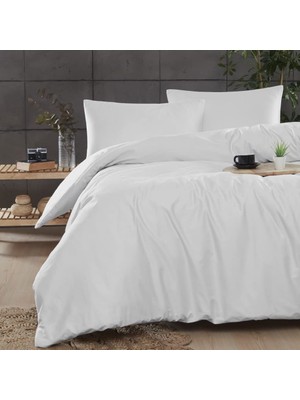 Aesco Mulberry Ranforce Tek Kişilik Pamuklu Nevresim Takımı 160X220 - Beyaz