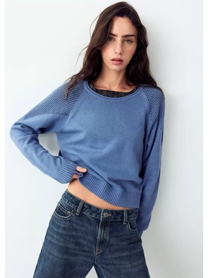 MANGO Teen Kroşe detaylı triko kazak
