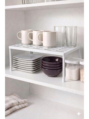 Aesco 2 Adet Set Dolap Içi Düzenleyici Raf Organizer 31X20X15 cm