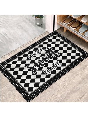 Aesco Monnhein Kapı Önü Paspası - Modern ve Şık Kapı Paspası | Ev, Ofis ve Dış Mekân Kullanımı Için (Checkered Sweet Home) 40X60