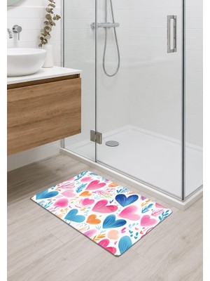 Aesco Kalp Desenli Banyo Mutfak Oda Balkon Paspası 40X70CM Kaymaz Taban Dikişli Kenar