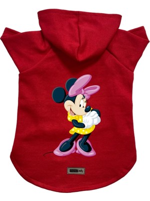 Aesco Monopetz Kapişonlu Polar Sweatshirt Köpek ve Kedi Kıyafeti & Elbisesi Kırmızı Minnie M