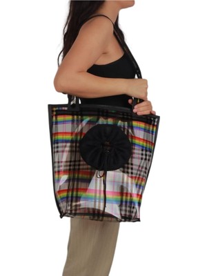 Aesco Glipet Omuz Askılı Şeffaf Kedi-Köpek Taşıma Çantası 41 * 39 * 14 cm 6 kg Rainbow