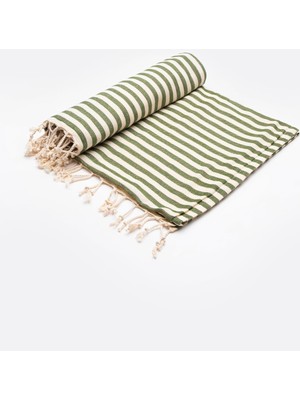 Aesco Penti Stripe Double Yüz Havlusu,haki