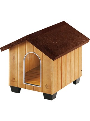Aesco Ferplast Domus Ahşap Çatılı Köpek Kulübesi Small 61X74,5X55 cm