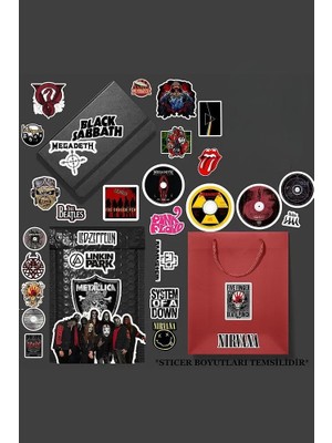 Aesco Rock Metal Sticker Paketi/bullet Journal Defter Çıkartma Ajanda Laptop Etiket 1