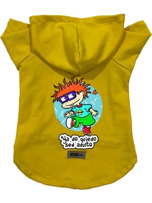 Aesco Monopetz Kapişonlu Polar Sweatshirt Köpek ve Kedi Kıyafeti & Elbisesi Sarı Rugrats Carlitos L