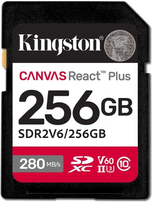 Aesco Kingston Canvas React Plus V60 Sd 256GB Sdxc Uhs-Iı 280R/150W U3 V60 Full Hd/4k Için