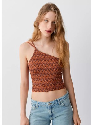 MANGO Teen Desenli asimetrik bluz