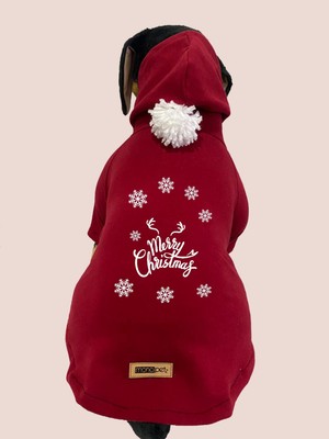 Aesco Monopetz Kapişonlu Sweatshirt Köpek ve Kedi Yılbaşı Kıyafeti - Yılbaşı Özel Noel Baba Xl Beden