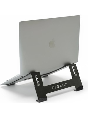 Aesco Prexua Stepper Laptop Standı - Notebook Yükseltici Altlık - Metal - Siyah - STP4025 (Siyah, Medium)