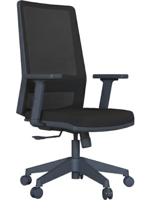 Aesco Sempre Ritim Rtm Ergonomik Fileli Çalışma Koltuğu, Ayarlanabilir Bel ve Kol Destekli Ofis Sandalyesi, 32 Dns Süngerli Siyah Bilgisayar Koltuğu, Terletmez File, 69X54X108 Cm, Ev ve Ofis