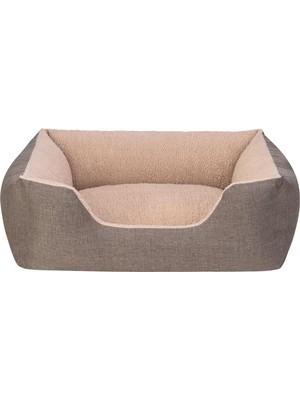 Aesco Pet Comfort Echo Varro Kahve-Bej Köpek Yatağı M 65X80CM