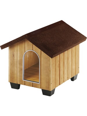 Aesco Ferplast Domus Ahşap Çatılı Köpek Kulübesi Large 81X102X78 cm