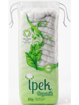 Aesco Ipek Organik Organik Pamuk, Beyaz, 100G, Tek Kullanımlık, Doğal Pamuk Içerikli