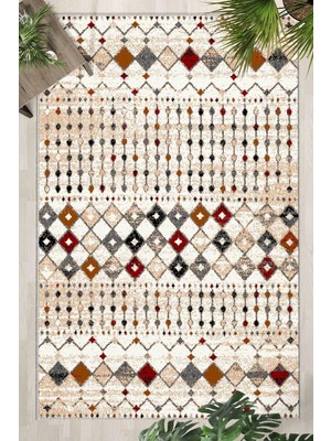 Aesco Monnhein Krem Halı 1144 - Yıkanabilir, Kaymaz Taban, Dijital Baskılı, Leke Tutmaz, Ince Hav, Modern Salon, Oturma Odası, Yatak Odası ve Mutfak Için Dekoratif Halı
