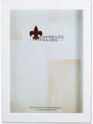 Aesco Lawrence Frames 795246 Beyaz Ahşap Hazine Kutusu Gölge Kutusu Resim Çerçevesi, 10,5 x 15,7 cm