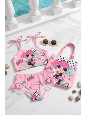 Neat Kids Kız Çocuk Lol 3 Parça Çantalı Bikini Takımı