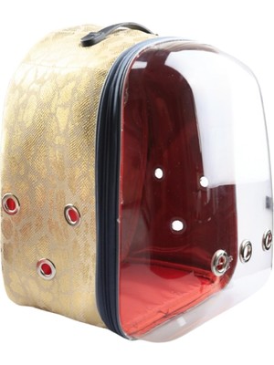 Aesco Glipet Snake Şeffaf Astronot Kedi Köpek Taşıma Çantası 42X22X33 cm Sarı