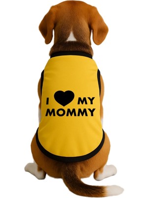 Aesco Monopetz Yeni Sezon Köpek ve Kedi Kıyafeti Sarı I Love Mommy L