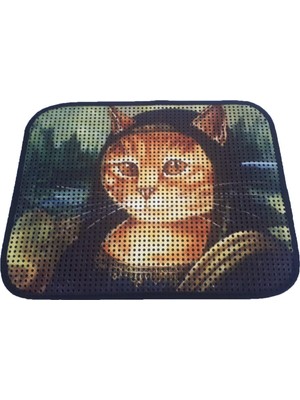 Aesco Miapet Elekli Desenli Kedi Tuvalet Önü Paspası 60 x 45 cm Mona