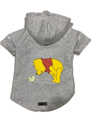 Aesco Monopetz Kapişonlu Polar Sweatshirt Köpek ve Kedi Kıyafeti & Elbisesi Gri Winnie The Pooh Xl