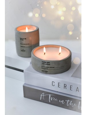 Aesco Ersustore 2'li Beton Saksı Içinde Lavanta Kokulu Soya Wax Mum Seti Dekoratif Hediyelik (Gri)