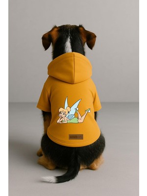 Aesco Monopetz Baskılı Içi Polarlı Köpek ve Kedi Kıyafeti & Elbisesi - Sarı Renk Kapüşonlu Hoodie B2ADB, L