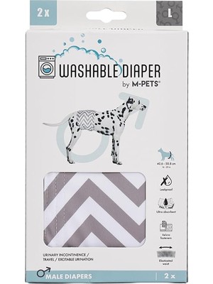 Aesco M-Pets Erkek Köpekler Için Yıkanabilir Külot 2'li (L)
