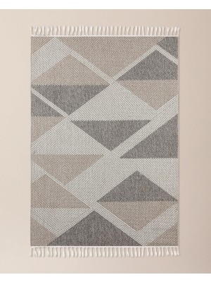 Aesco Grelot Saçaklı Halı - Gri - 120X180 cm