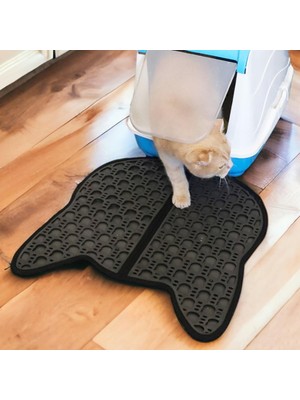 Aesco Byens Kedi Kumu Paspası Kedi Tuvalet Önü Paspası Elekli Paspas Tuvaleti Mama Kum Halısı Yıkanabilir (50X50)