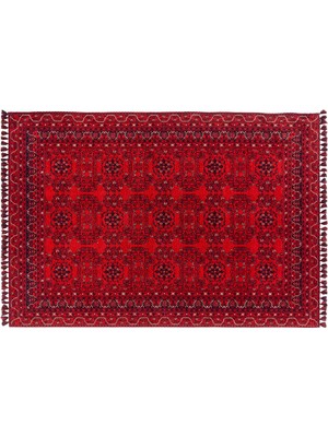 Aesco Jına Bold Halı Kırmızı Lacivert 120X180