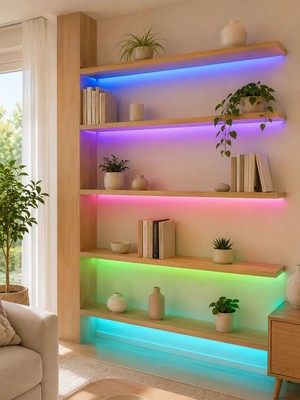 Laraheiser Rgb Şerit LED 5 Metre 12V 2835 Smd Kumandalı Renkli Oda ve Ev Aydınlatması