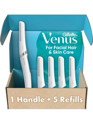 Aesco Gillette Venus Dermaplaning Alet Seti, 5 Bıçak Yedekleri, Kadınlar Için Peeling Yüz Jiletleri, Kaş Jileti, Kadınlar Için Yüz Jilet, Yüz Jilet, Yüz Tıraş Bıçağı, Kadın Yüz Için Dermaplane Tıraş