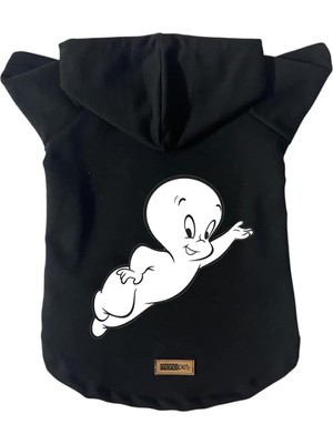 Aesco Monopetz Kapişonlu Polar Sweatshirt Köpek ve Kedi Kıyafeti & Elbisesi - Siyah Casper M Beden