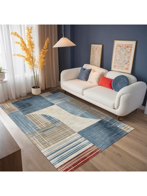 Aesco Depoba Enler Modern Şönil Kaymaz Doğal Pamuk Tabanlı Yıkanabilir Antibakteriyel Çevre Dostu Salon Halısı 160X230