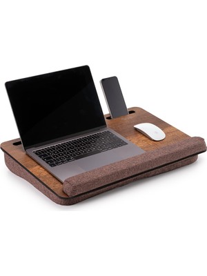 Aesco Vigo WOOD-LS023 Minderli Laptop Sehpası (Ceviz)