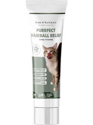 Aesco Kahu Naturals Purrfect Hairball Relief, Kediler Için Tüy Yumağı Giderici ve Önleyici Doğal Malt, 100 ml