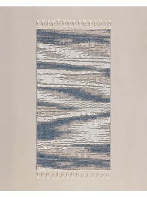 Aesco Grania Saçaklı Halı - Gri - 80X150 cm