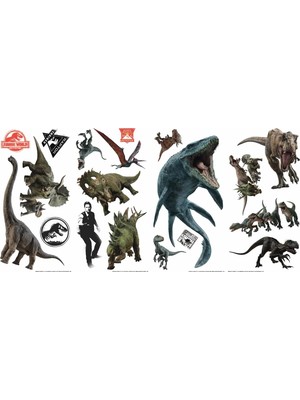 Aesco Jurassic World Fallen Kingdom Soy ve Yapıştır Duvar Çıkartmaları, Roommates'ten RMK3798SCS