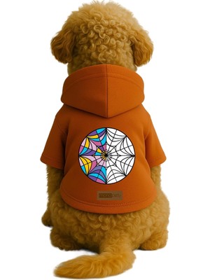 Aesco Monopetz Baskılı Içi Polarlı Köpek ve Kedi Kıyafeti & Elbisesi - Turuncu Renk Kapüşonlu Hoodie BAB02 M